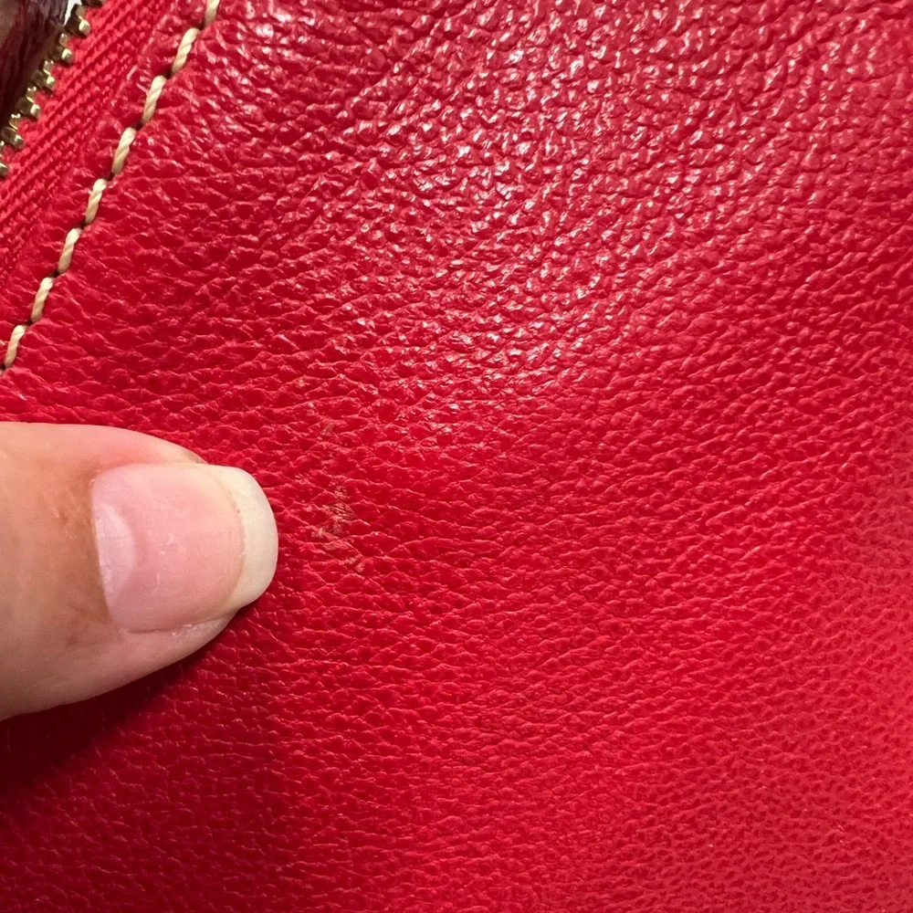 Dooney & Bourke Red Pebble Leather Letter Carrier Bag - Picture 16 of 16
